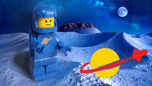 Up-Scaled Blue Astronaut Minifigure